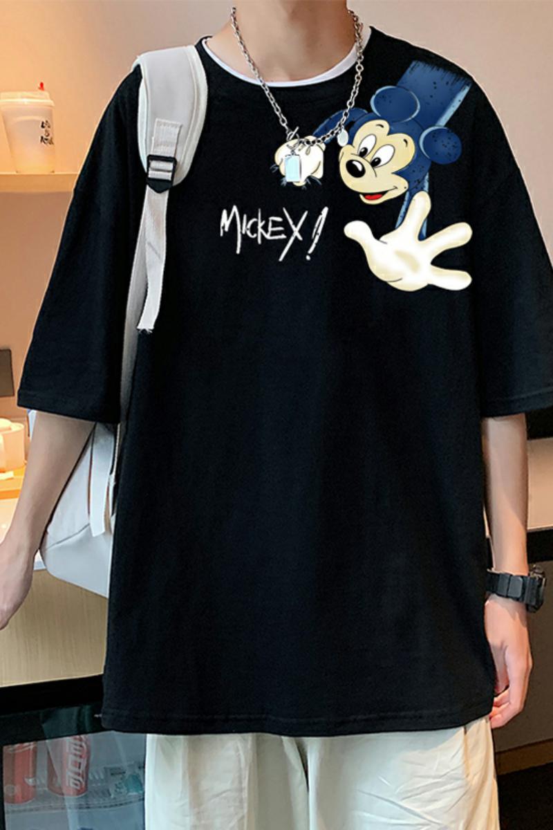 XZ304A-1-ST599BP28短袖t恤男潮牌米老鼠印花宽松打底衫夏季时尚,男装T恤,星座304A-1