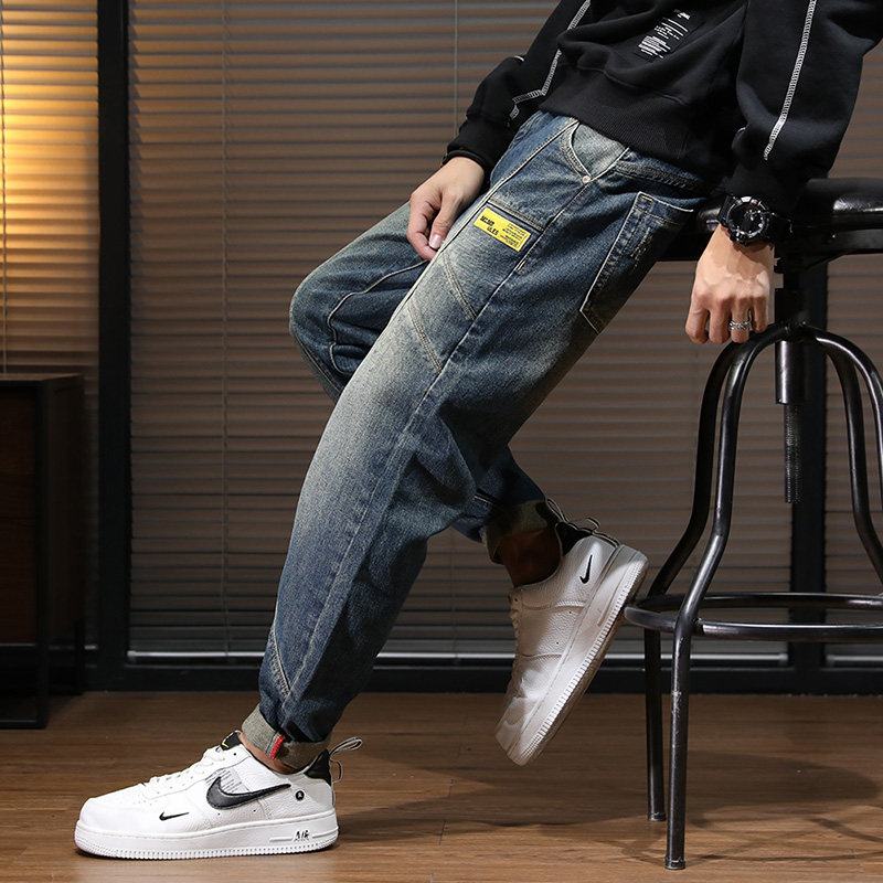 XZ304B-2-KZ0231A新款复古蓝牛仔小哈伦裤小脚牛仔裤潮流,男装牛仔裤,星座304A-1