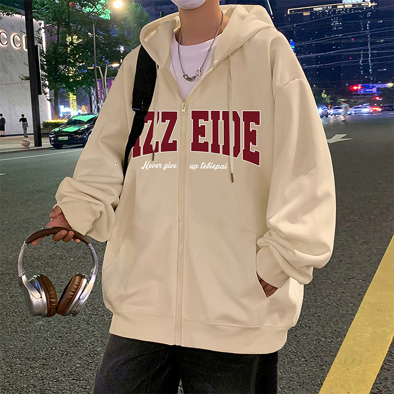 H198P70新品连帽卫衣外套含棉66%宽松休闲情侣拉链开衫衣服,男装卫衣,星座304A-1