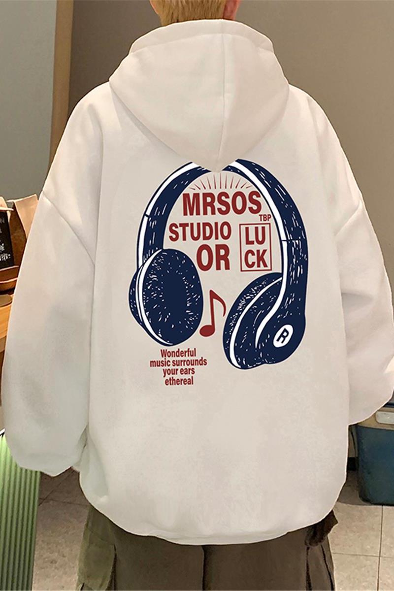 CM066P60加绒65新品纯棉连帽卫衣高街帽衫ins耳机印花休闲外套,男装卫衣,星座304A-1