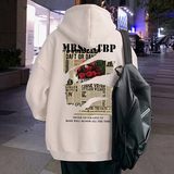 WASSUPHAPPY连帽卫衣男秋冬季加绒加厚宽松情侣帽衫潮牌玫瑰外套，男装卫衣，星座304A-1