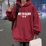 CM069AP60秋冬酒红色宽松潮牌纯棉帽衫oversize卫衣长袖套头上衣，男装卫衣，星座304A-1