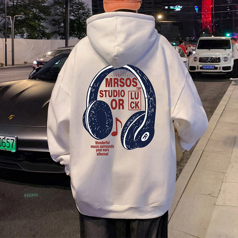 CM066BP60秋冬纯棉卫衣男港风宽松潮牌百搭套头帽衫潮牌长袖外套图片