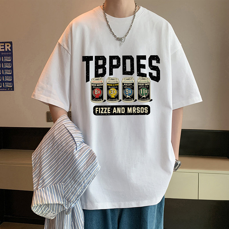 T786P26短袖t恤男2025新款夏季潮牌青少年五分袖宽松重磅男生半袖,男装T恤,星座304A-1
