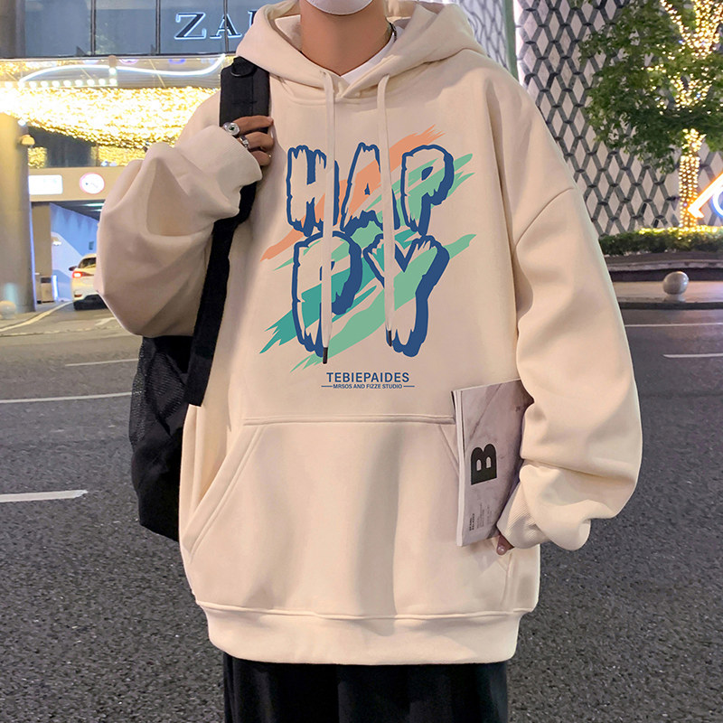 CM067AP60秋冬连帽卫衣重磅纯棉宽松复古帽衫字母港风复古上衣服,男装卫衣,星座304A-1