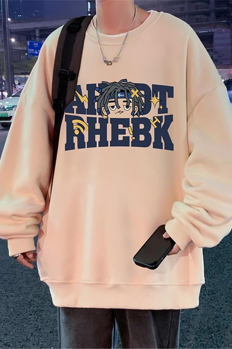 W535P35新品宽松chic重磅休闲卫衣嘻哈套头圆领cityboy打底衣服,男装卫衣,星座304A-1