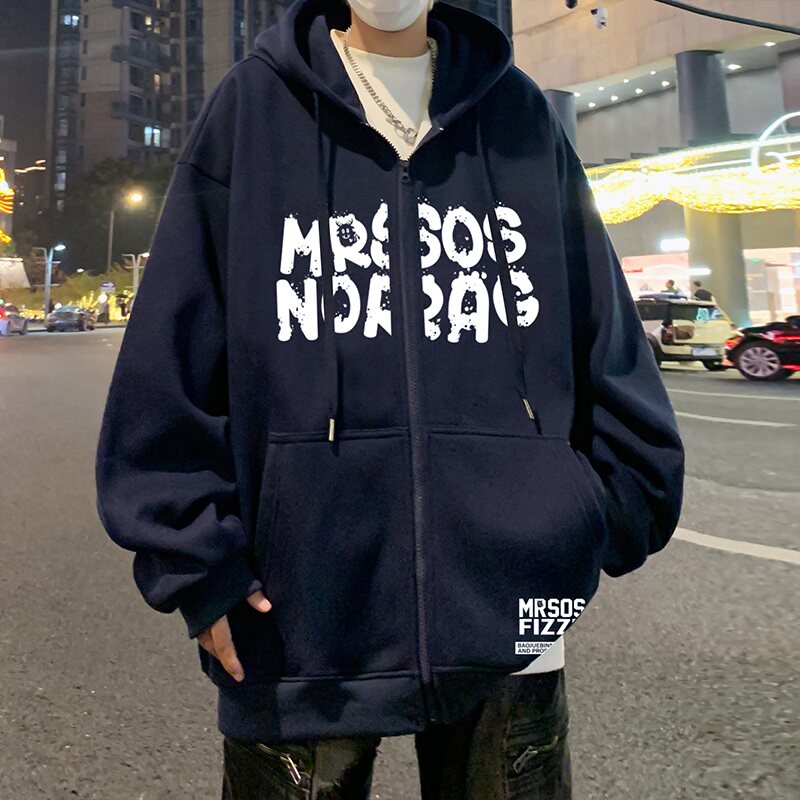 H201加绒AP75秋冬加厚加绒卫衣外套重磅美式连帽拉链开衫,男装卫衣,星座304A-1