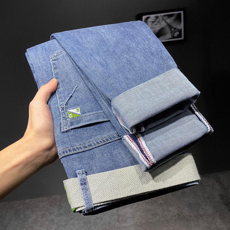 XZ304B-2-KA617C秋冬蓝色高弹牛仔裤修身小脚加厚,男装牛仔裤,星座304A-1