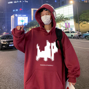 CM081AP60秋冬纯棉宽松连帽上衣oversize卫衣卡通潮牌港风男装图片