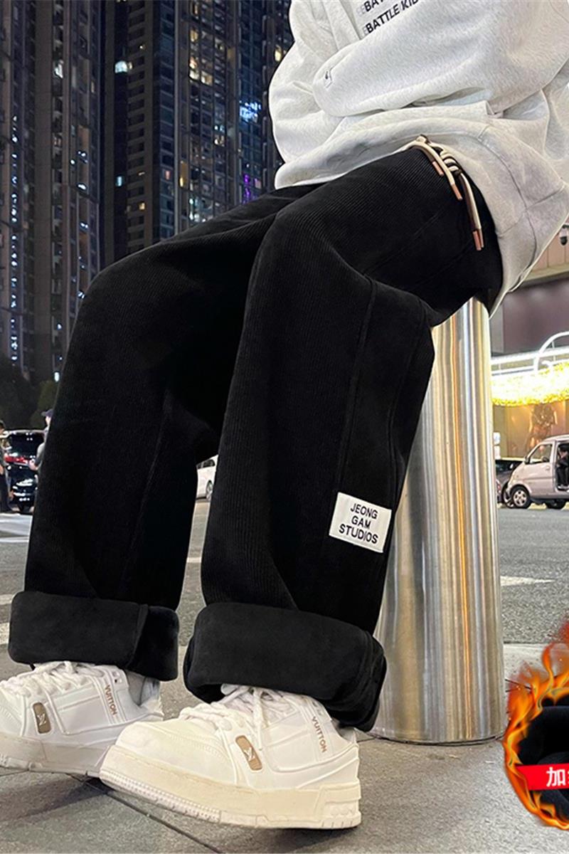 灯芯绒裤子男春秋款2024新款雪尼尔美式潮流痞帅休闲长裤加绒加厚,男装休闲裤,星座304A-1