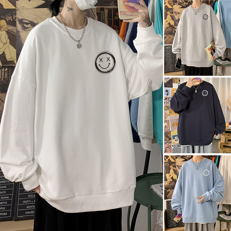 304A-1-W319P35新品卫衣男女同款ins潮牌春秋季笑脸长袖打底休闲,男装卫衣,星座304A-1