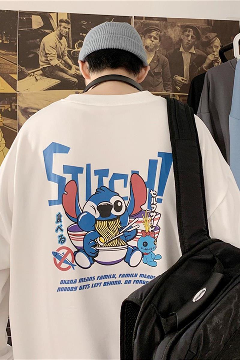 304A-1-W225P35新品春男士卫衣港风史迪仔长袖打底内搭休闲,男装卫衣,星座304A-1