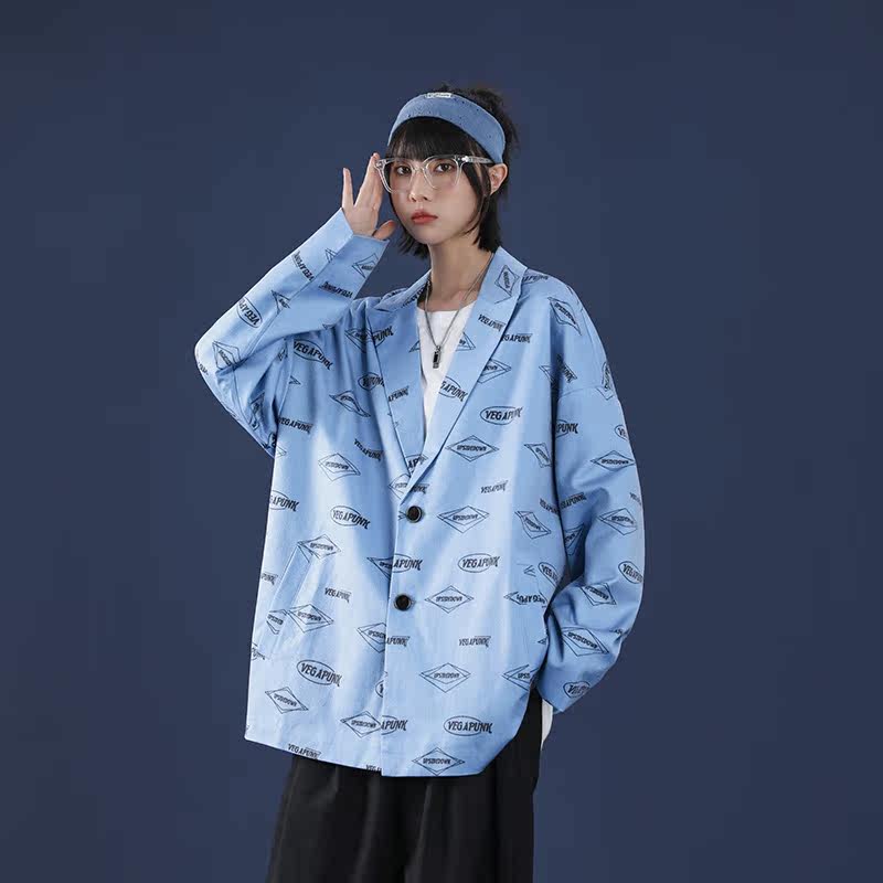 印花宽松休闲西服潮流韩版XZ304B-2-40448A,男装西服,星座304A-1