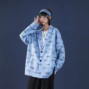 印花宽松休闲西服潮流韩版XZ304B-2-40448A图片