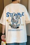 XZ304A-1-ST500BP25夏季夏季短袖t恤男潮流ins宽松情侣猫老鼠时尚，男装T恤，星座304A-1