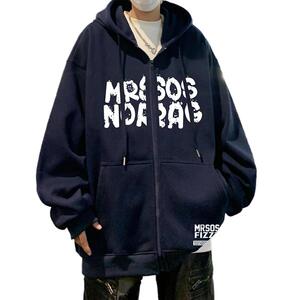 H201加绒BP75秋冬加厚加绒卫衣外套宽松重磅美式连帽拉链开衫图片