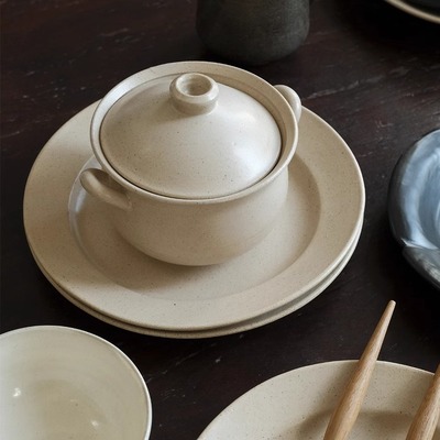 堂上燕 I 陶艺作家器杨雄素色家用餐具陶瓷盘小炖盅饭碗手作陶器