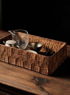 堂上燕手作 方茶盒 柚木手工木器茶盘收纳盒茶具日式