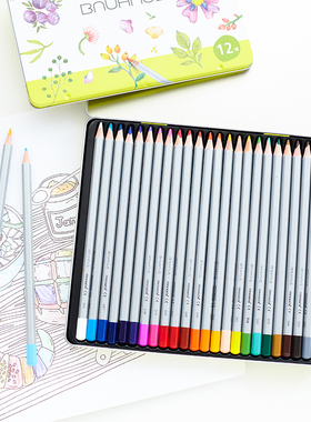 韩国慕那美慕娜美MONAMI铁盒装彩色铅笔24.36.48色油性彩铅铅笔