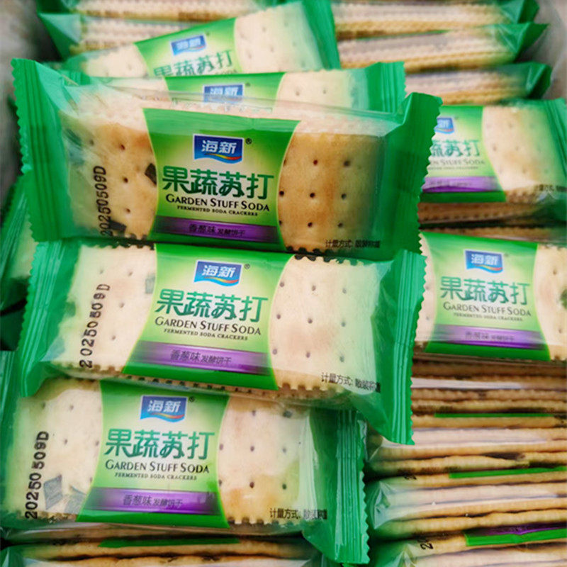 海新果蔬苏打饼干装香葱味梳打散装盐味称重点心办公室休闲零食品