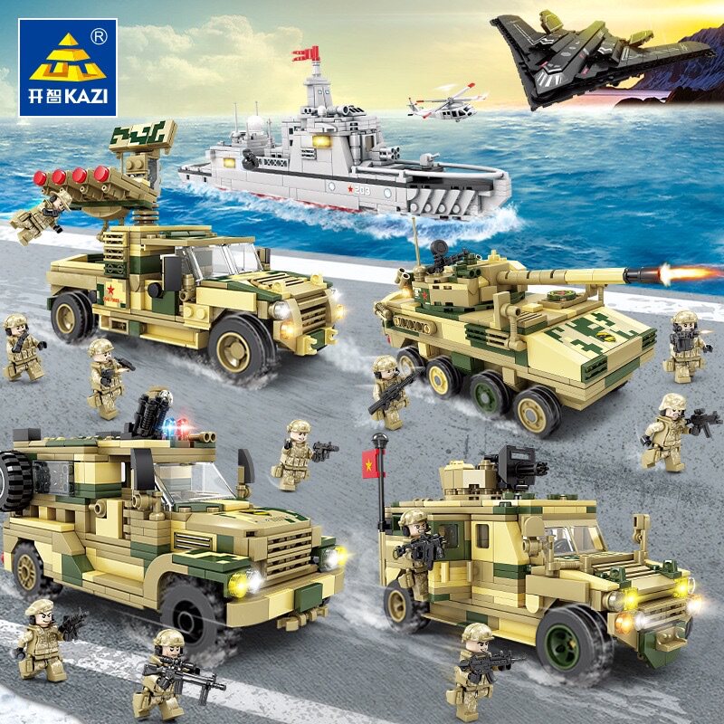 开智ky84110-21国力雄鹰军事冲锋机械装甲车人仔拼装积木玩具模型