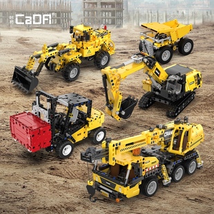 5城市工程系列重型矿车挖掘机拼装 双鹰C65001 小颗粒积木玩具模型
