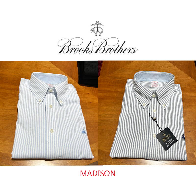 布克兄弟牛津纺条纹免烫休闲衬衫