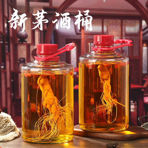 青梅泡酒瓶专用玻璃瓶加厚葡萄酒瓶子容器自酿泡酒罐密封提手瓶子