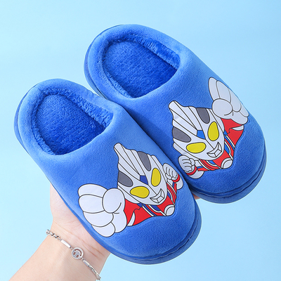儿童棉拖鞋秋冬新款卡通加绒软底