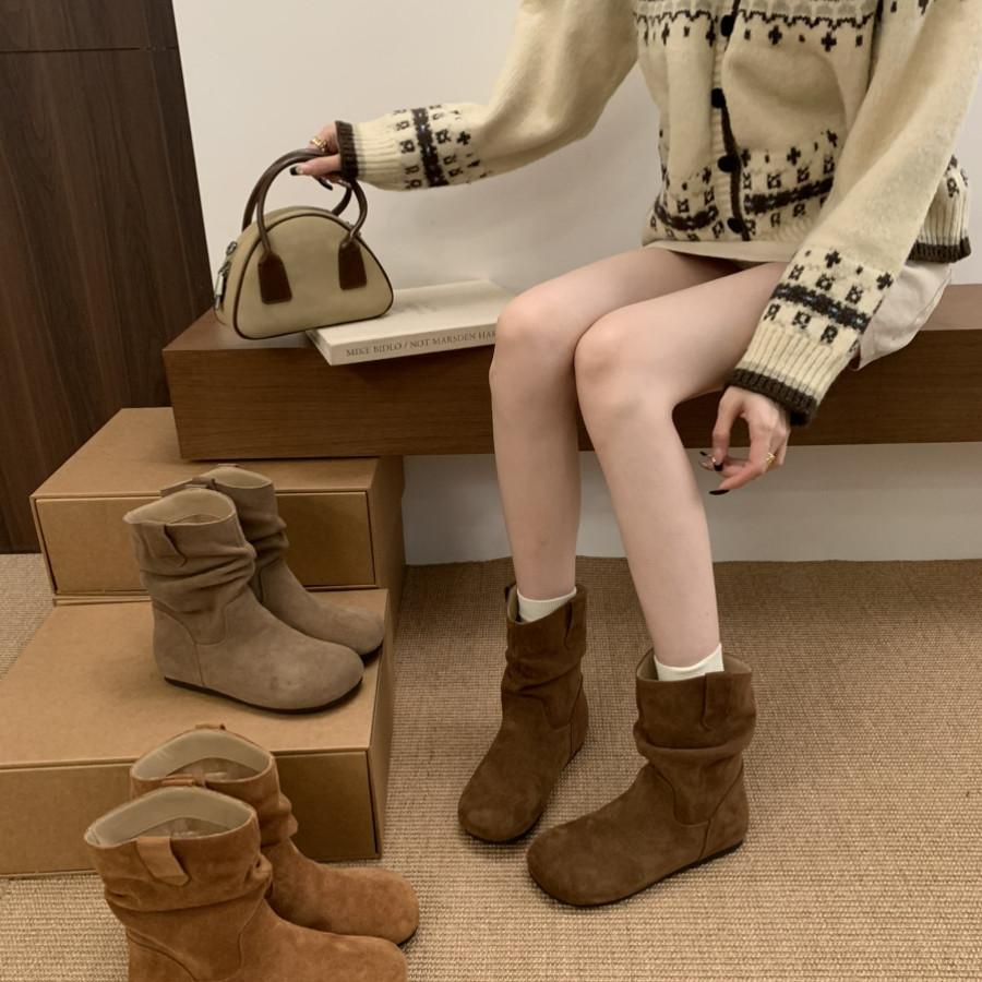 纽米拉复古风百搭简约圆头短靴8551,女鞋,时装靴,淘宝优惠券,粉丝福利购,淘宝优惠卷