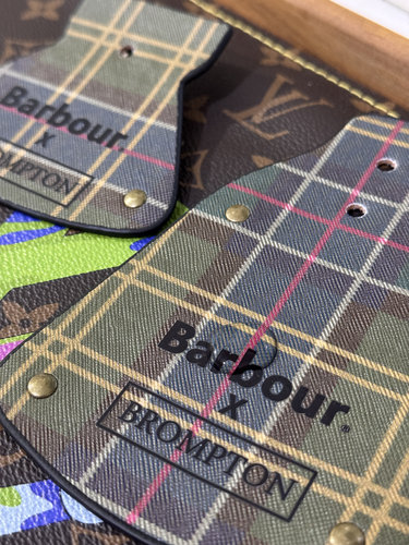 Barbour×Brompton经典格子小布自行车挡泥皮改装心情件双面防水