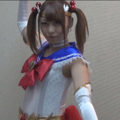 特摄giga电影  红蓝拼接美少女连体水手服 cos表演服装