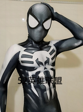 52英雄联盟 黑色2099蜘蛛连体紧身衣莱卡万圣节cosplay服装定制
