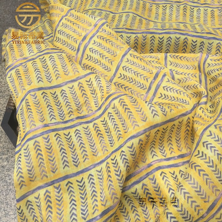 特价金属品牌壹旧袍子100%苎麻纯天然数码印花布料面料服装连衣裙