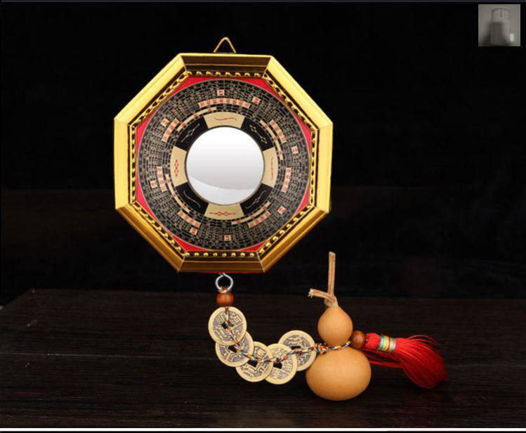 五行八卦福凸镜凹凸八卦镜家用大门口九宫八卦镜太极图平面镜摆件