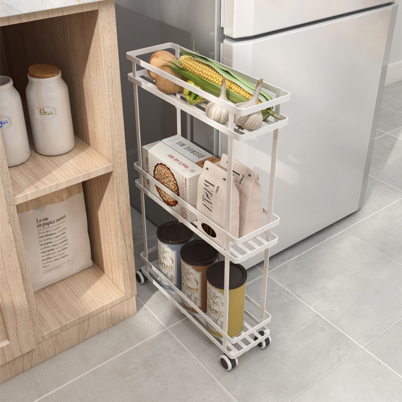 厨房小推车夹缝置物架冰箱缝隙角落零食推车储物架婴儿收纳推车