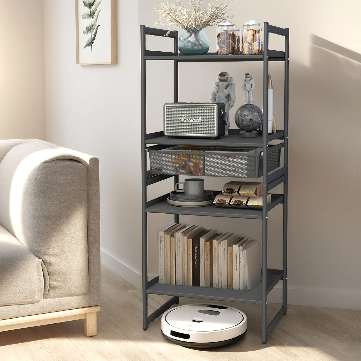 扫地机器人置物架盲盒收纳展示架