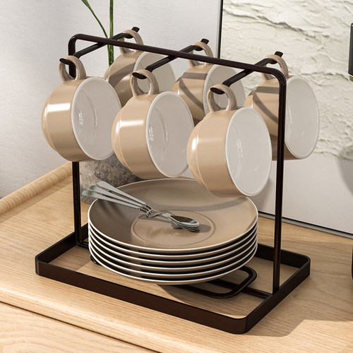 咖啡杯架子轻奢马克杯杯碟收纳架