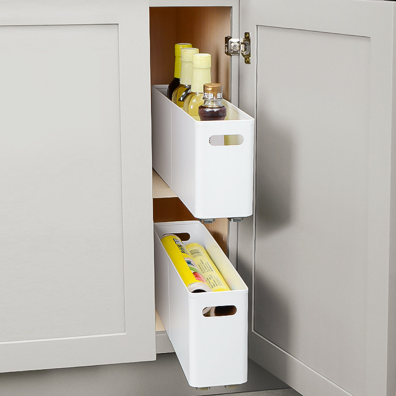 10cm窄缝拉篮抽屉厨房抽拉式置物架极窄柜子分层筐水槽台下收纳盒,收纳整理,橱柜收纳筐,淘宝优惠券,粉丝福利购,淘宝优惠卷