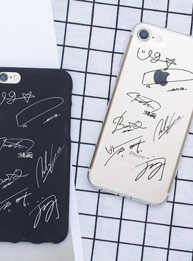 got7周边王嘉尔Jackson段宜恩朴珍荣签名手机壳适用苹果11 华为