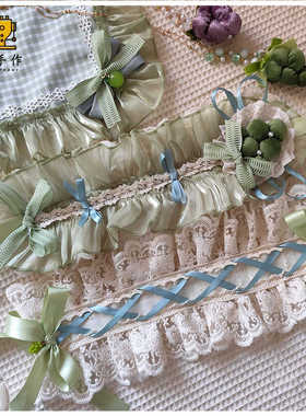 珥东手作doll感青绿色Lolita发带青提茉莉百搭发饰葡萄园lo娘甜美