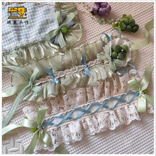 珥东手作doll感青绿色Lolita发带青提茉莉百搭发饰葡萄园lo娘甜美