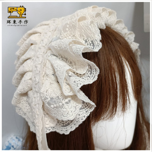 珥东手作Lolita法式优雅生成色发带lo娘甜美软妹发饰飘带蕾丝饰品
