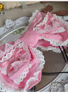 珥东手作洛丽塔发饰大蝴蝶结kc发箍粉红色bbd小物lo娘裙配凹造型