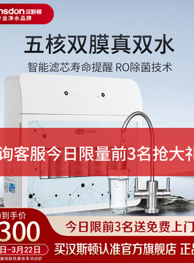 汉斯顿家用直饮自来水过滤器双膜反渗透纯水机净水器HSD-75G-H6