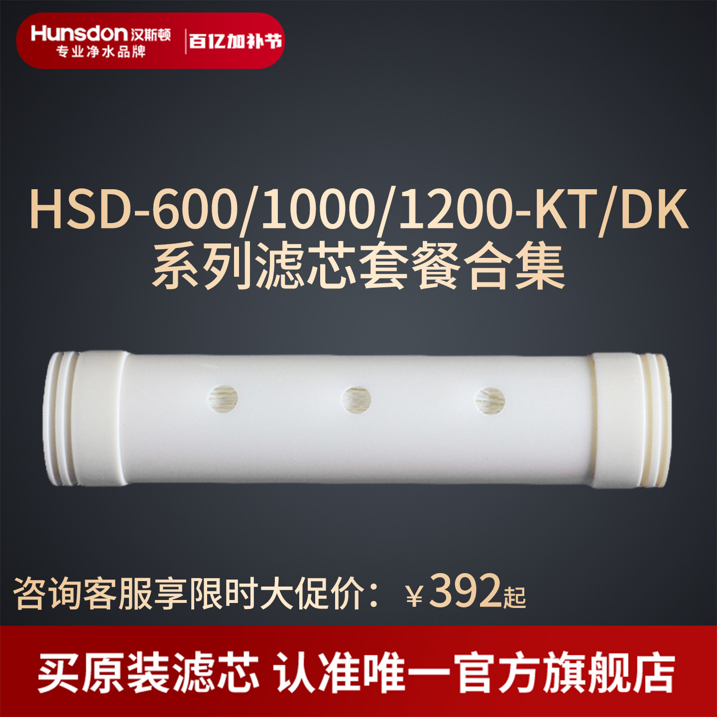 汉斯顿净水器原装正品600/800/1000/1200DK/KT超滤膜GPAN碳棒滤芯