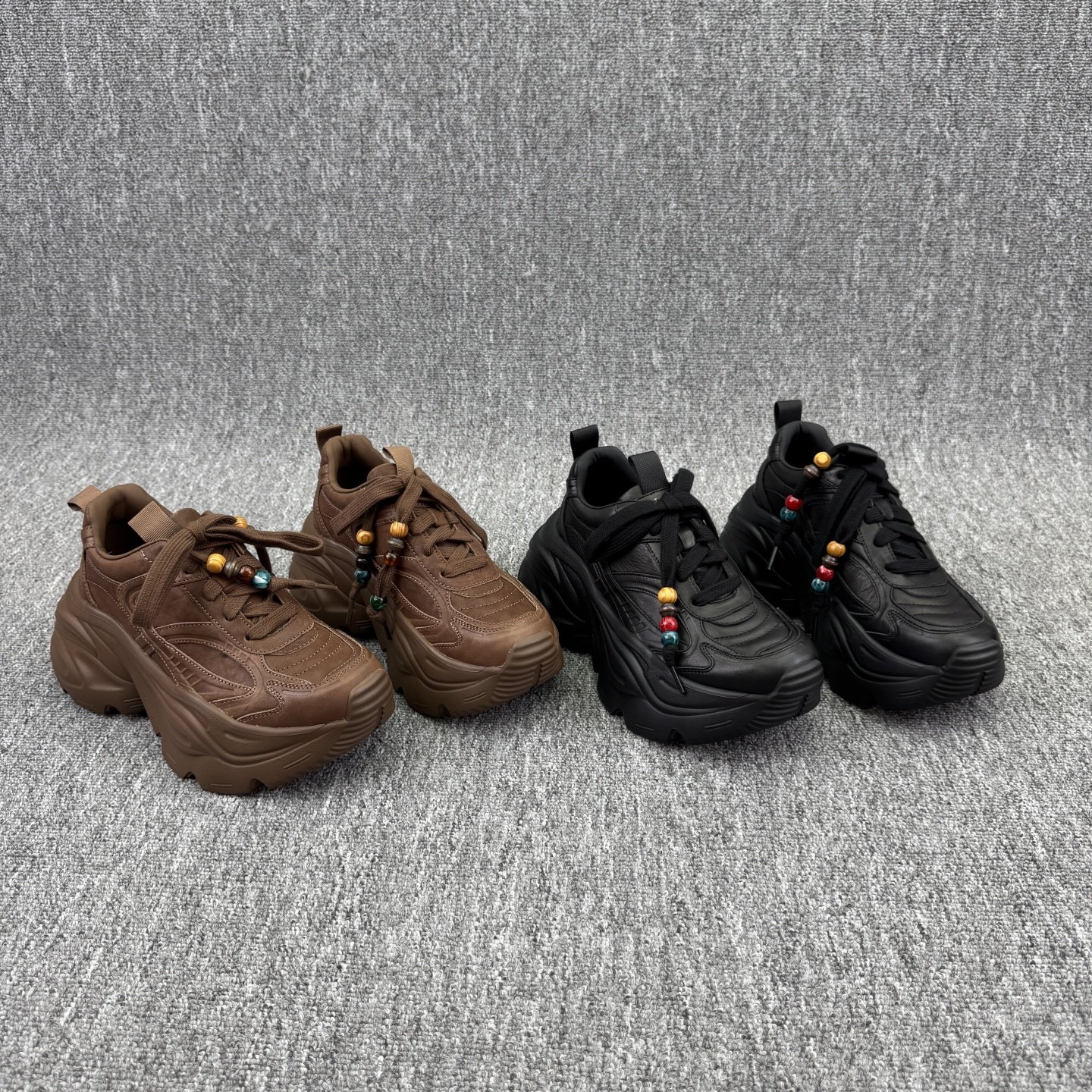 乐魔2025秋季新款欧货欧洲站真皮松糕底老爹鞋系带高跟厚底女鞋潮,女鞋,老爹鞋,淘宝优惠券,粉丝福利购,淘宝优惠卷