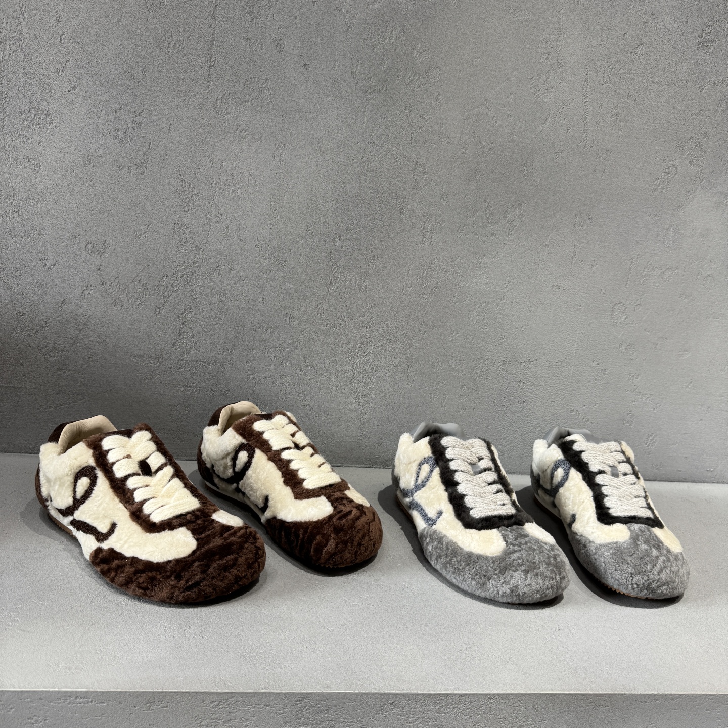 先峰名典平底拼色羊毛时尚德训鞋