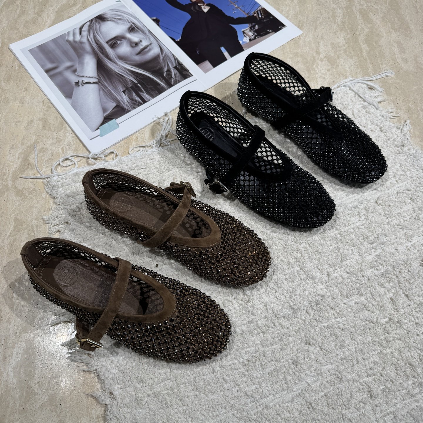 2026春季新款欧货欧洲站水钻镂空网面玛丽珍鞋女平底一字扣渔网鞋,女鞋,玛丽珍鞋,淘宝优惠券,粉丝福利购,淘宝优惠卷