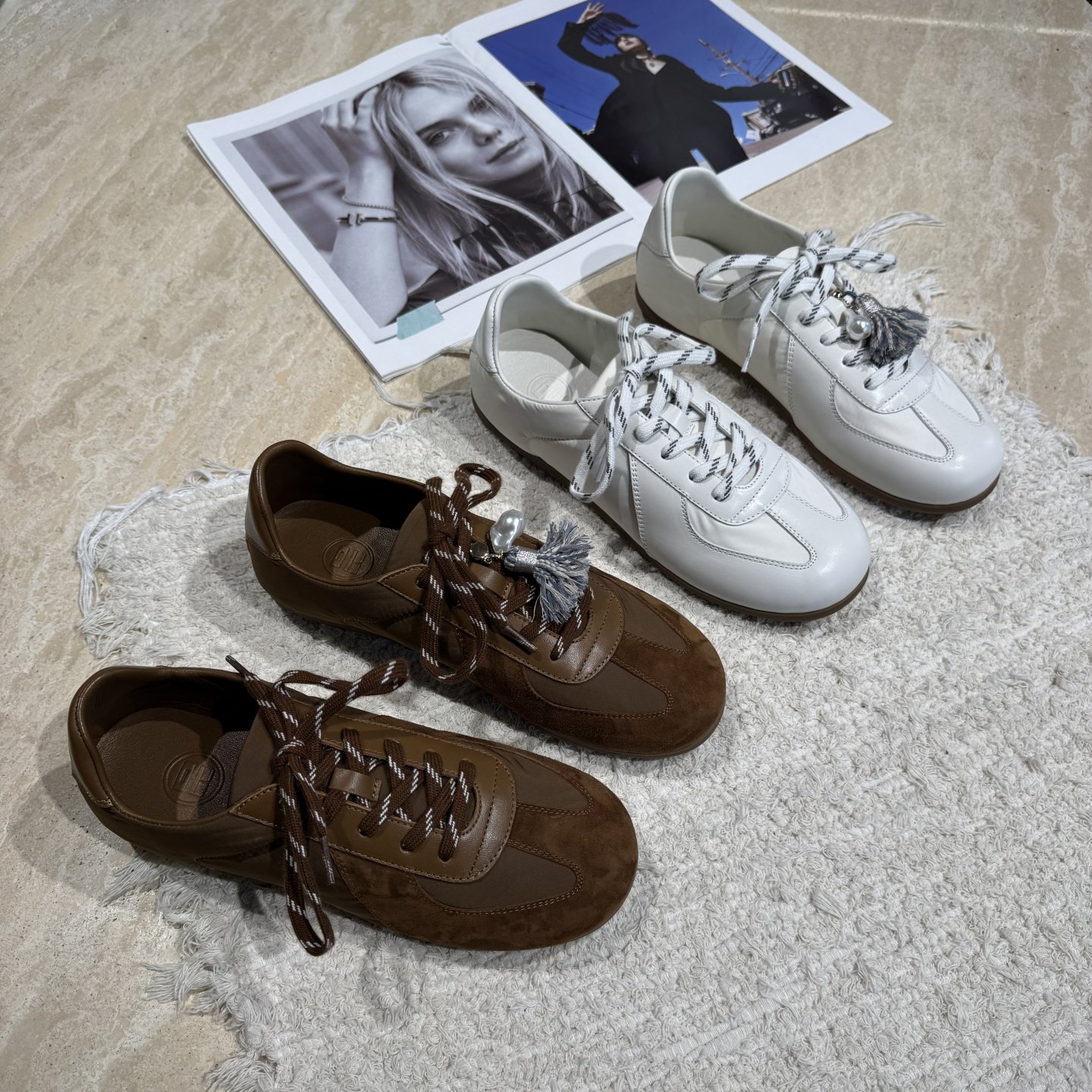 欧洲站2026春季新款欧货真皮流苏平底百搭系带休闲鞋复古德训鞋女,女鞋,德训鞋,淘宝优惠券,粉丝福利购,淘宝优惠卷